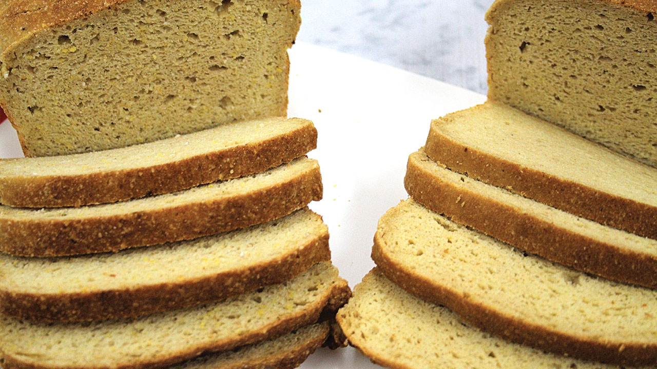 close-up of sliced gluten free bread
